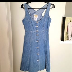 Vintage 80's Nevada Jeanswear Sleeveless Denim Dress 👗